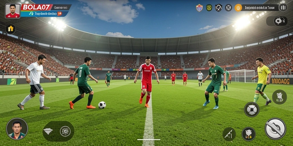 Tampilan gameplay BOLA07 yang menegangkan dan menarik.
