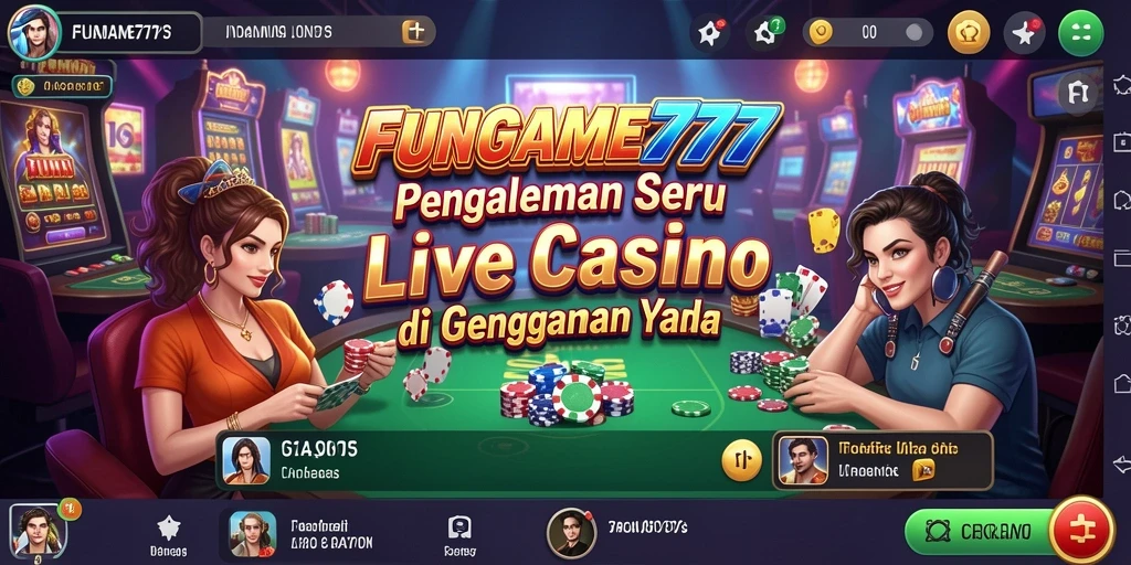 Tampilan menarik dari gameplay Live Casino di FUNGAME777.
